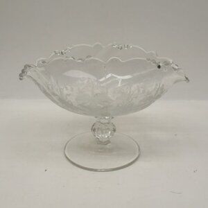 Heisey Elegant glass Crystal ORCHID 4 1/4 Inch High Oval Footed Mint Comport